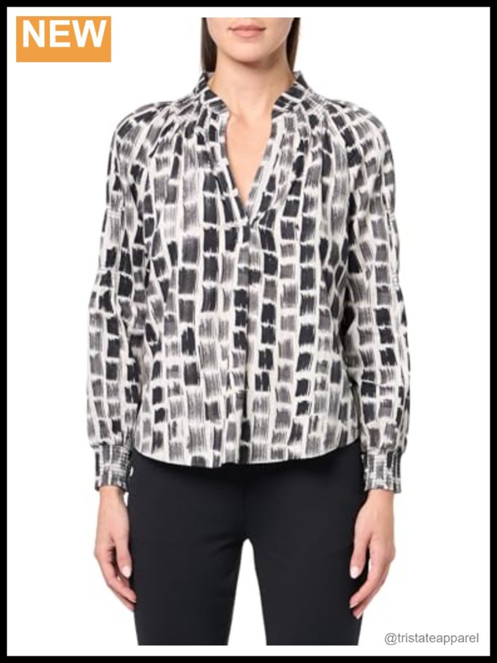 NIC+ZOE Women's Cotton Peasant Blouse Long Sleeve